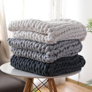 Mosain Washable Chunky Knit Blanket (NO SHEDDING) Extreme Arm Knitting Throws Pet-Friendly