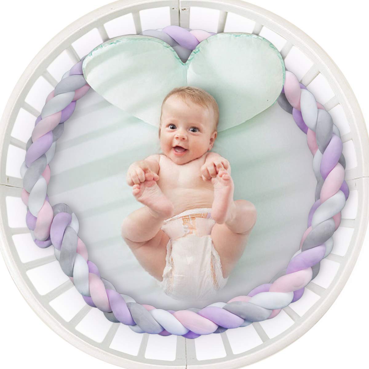 Braided Crib Bumper, Knotted Crib Bumper