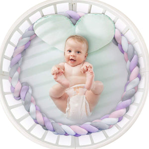 Baby Crib Bumper Knotted Braided Bumper Handmade Soft Newborn Gift Crib Protector