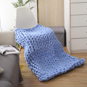 Mosain Washable Chunky Knit Blanket (NO SHEDDING) Extreme Arm Knitting Throws Pet-Friendly