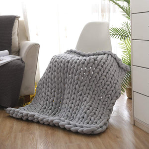 Mosain Washable Chunky Knit Blanket (NO SHEDDING) Extreme Arm Knitting Throws Pet-Friendly