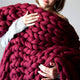 Mosain Handmade Chunky Knit Blanket Thick Yarn Merino Wool Bulky Blanket Home Decor Throws Blankets