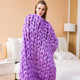 Mosain Handmade Chunky Knit Blanket Thick Yarn Merino Wool Bulky Blanket Home Decor Throws Blankets