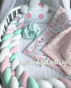 Baby Crib Bumper Knotted Braided Bumper Handmade Soft Newborn Gift Crib Protector