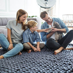 Mosain Washable Chunky Knit Blanket (NO SHEDDING) Extreme Arm Knitting Throws Pet-Friendly